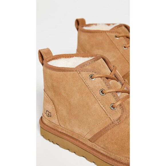 〽️Men Ankle Chukka Boots Chestnut Leather Modern Comfort Lace Up Round Toe